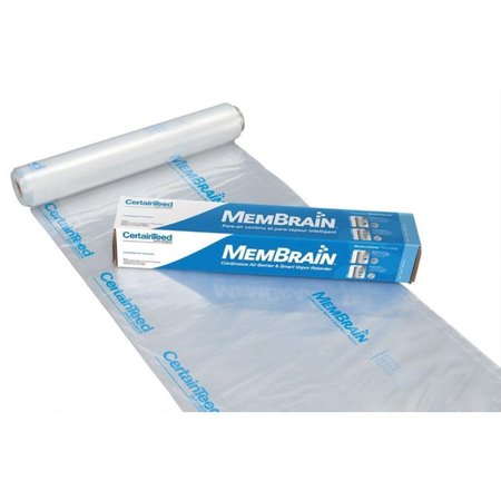 10 ft. W X 100 ft. L Unfaced Air Barrier and Smart Vapor Retarder Roll 1033 sq -  CERTAINTEED MEMBRAIN, 902010
